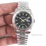 V2 Rolex Datejust 36 Black Face Noctilucent Marker Watch SWISS 3135 MOVEMENT